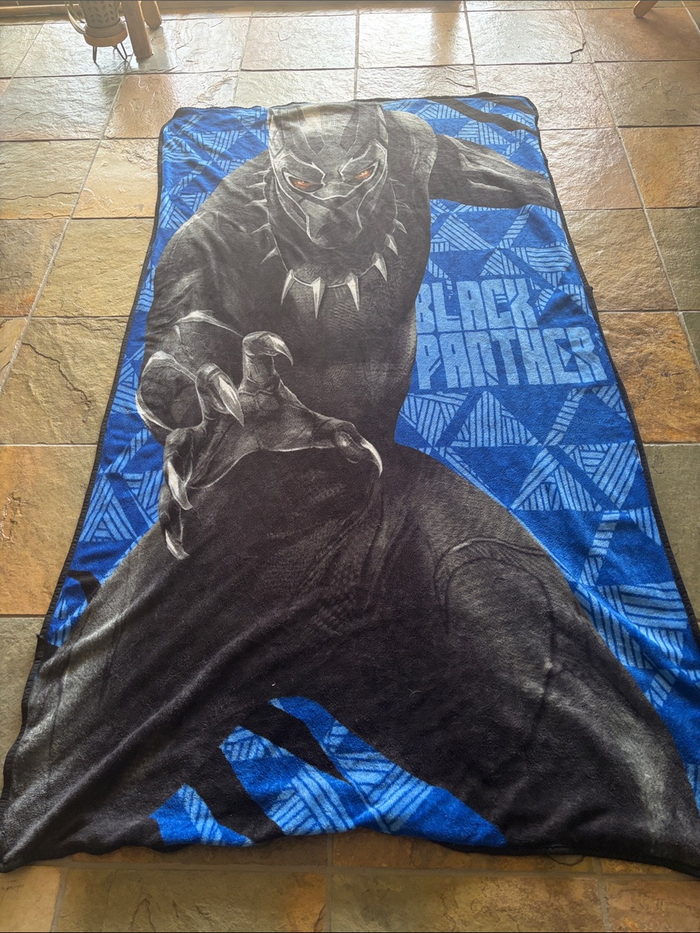 Black Panther Graphic Blanket - Blue & Black